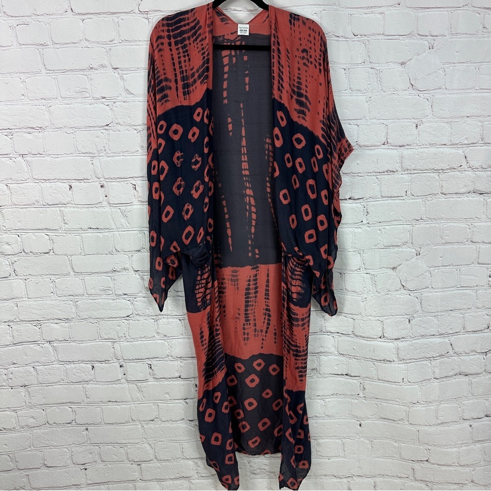 Anna & Ava Blue Asymmetrical Tunic with Flutter Sleeves